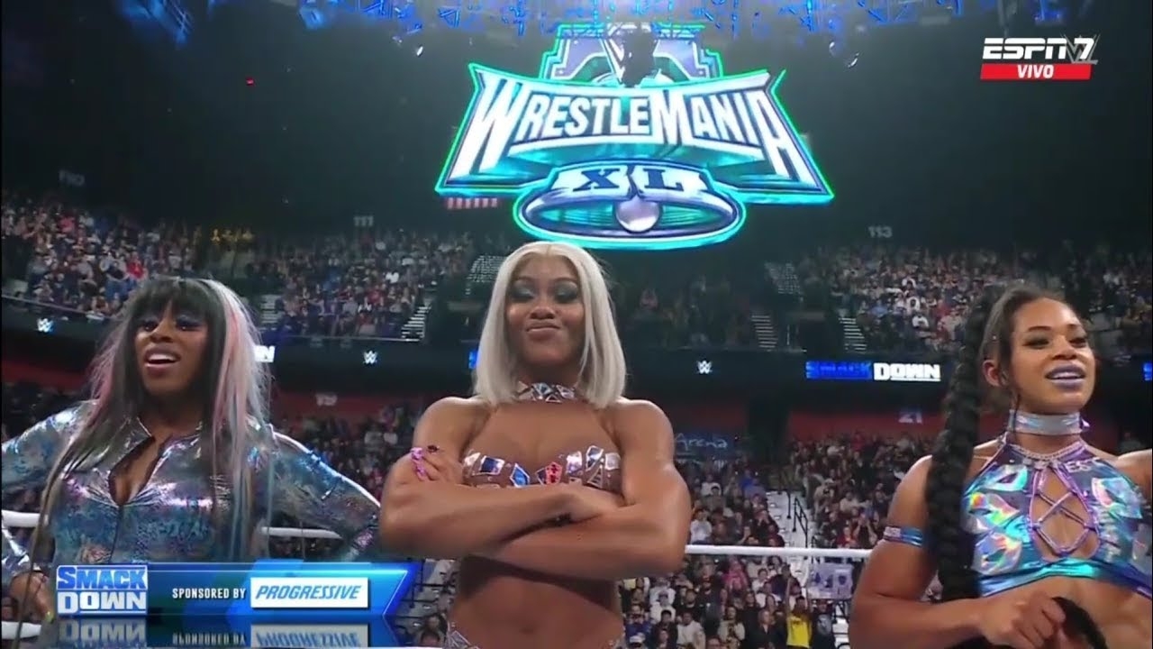 Jade Cargill & Naomi defienden a Belair del ataque de Damage CTRL - WWE Smackdown 29/03/2024 Espaol