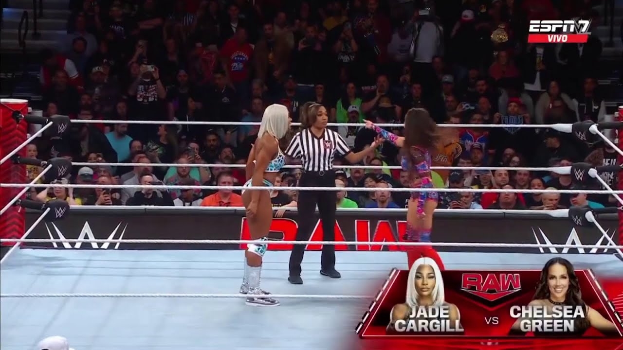 Jade Cargill Vs Chelsea Green - WWE Raw 08/04/2024 (En Espaol)