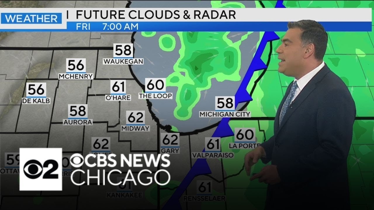 Rain showers level off Friday morning