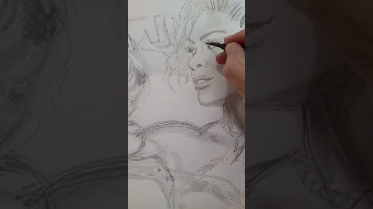 Sumi-e Painting Bianca Belair Jade Cargill #biancabelair #wrestler #wrestling #wwe #sumie #arte