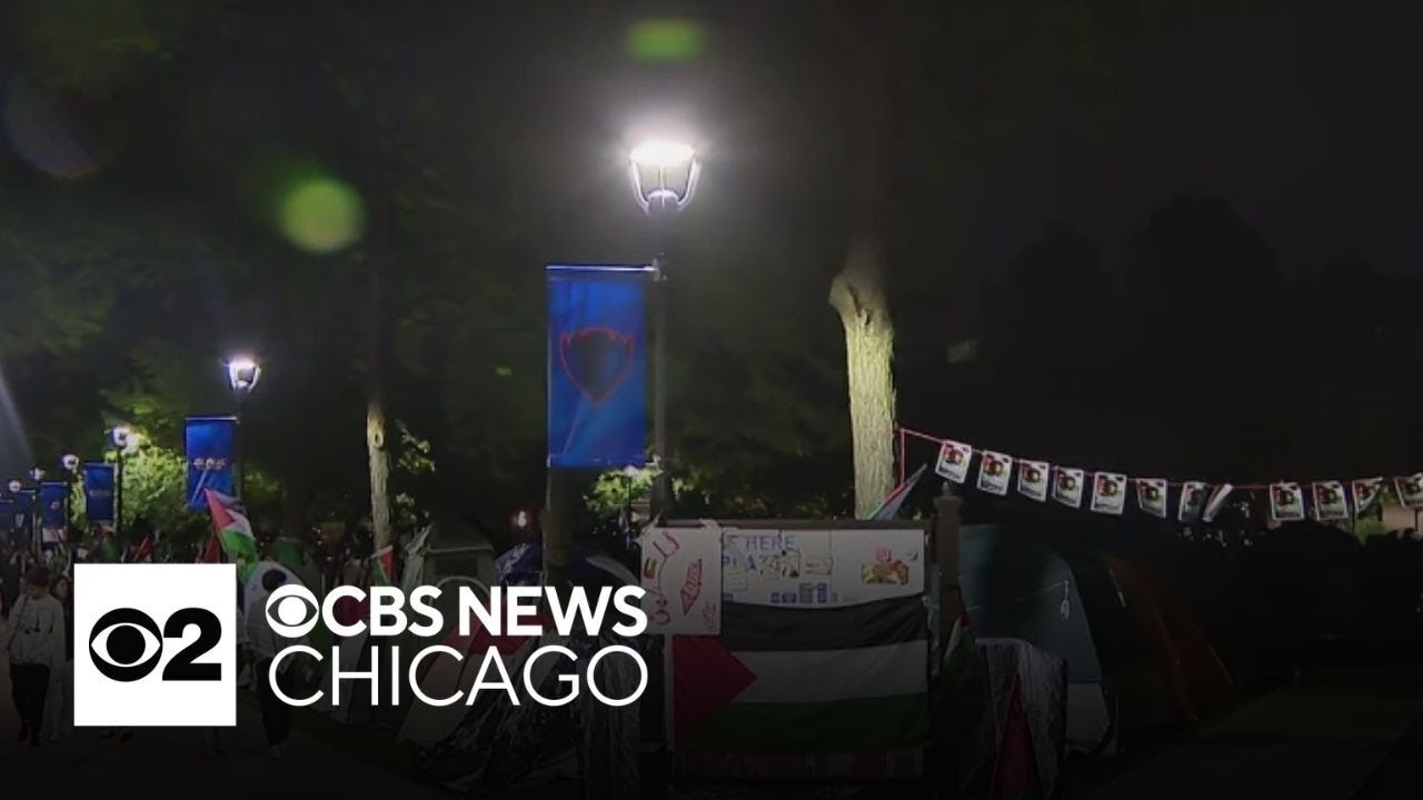 Large police presence seen at DePaul pro-Palestinian protest