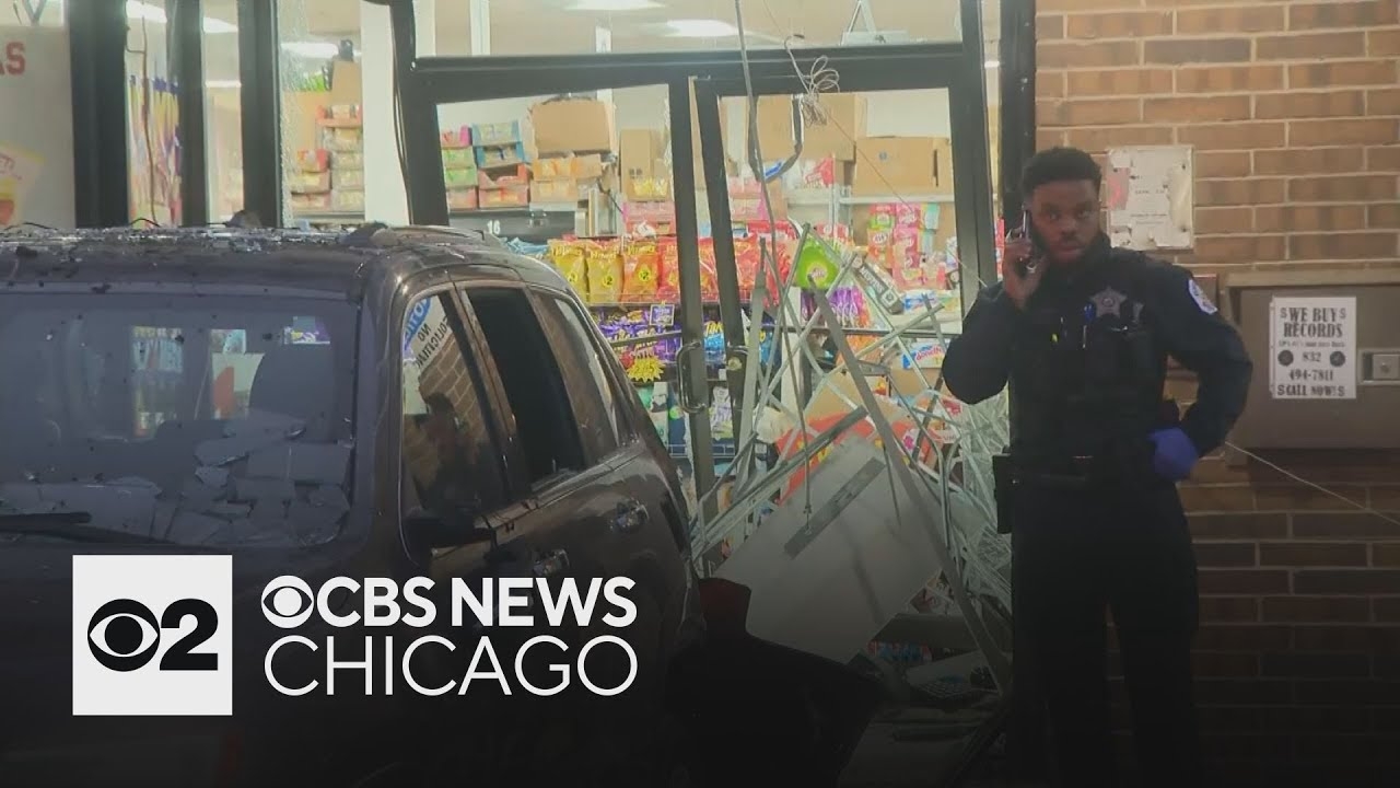 Watch Live: Thieves smash Jeep into doors of food mart | CBS News Chicago