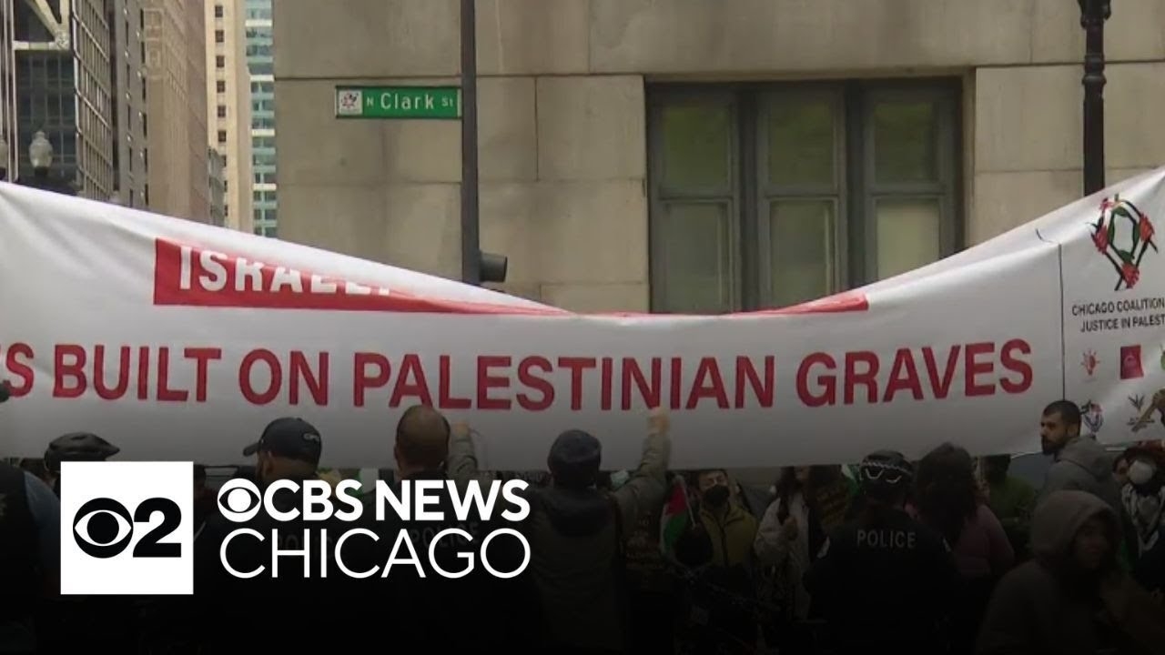 Pro-Palestinian protesters turn out at Israel Independence Day celebration