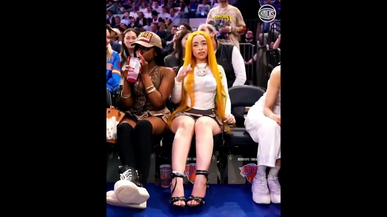 Ice Spice sitting courtside at Knicks game
