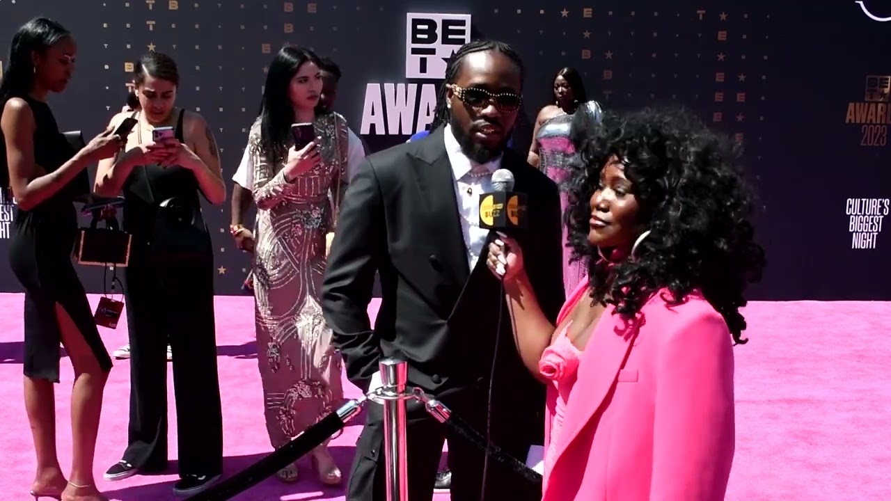 BET AWARDS 2023 Shameik Moore speaks to Ashley Dunn on the Red Carpet