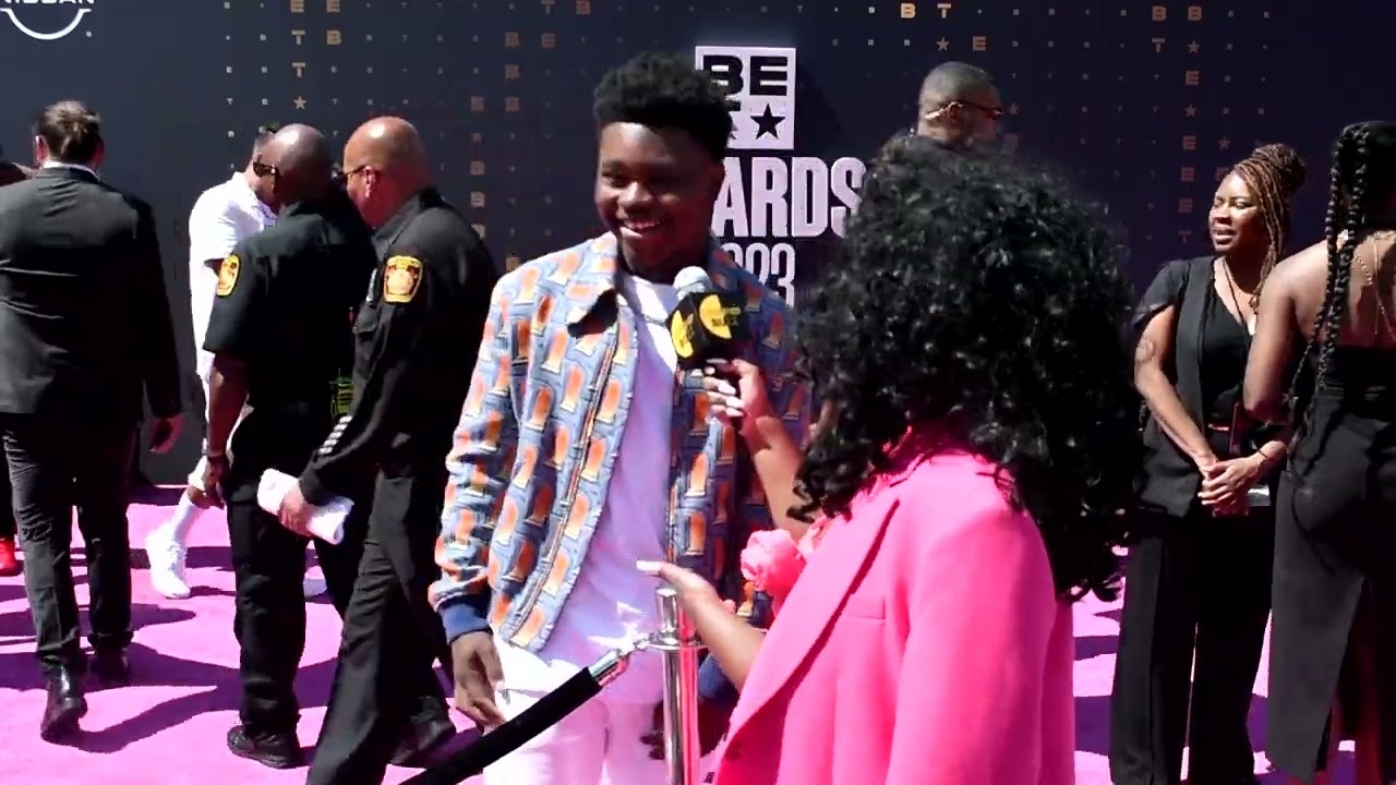 BET AWARDS 2023 Jalyn Hall Speaks to Ashley Dunn on the Red Carpet