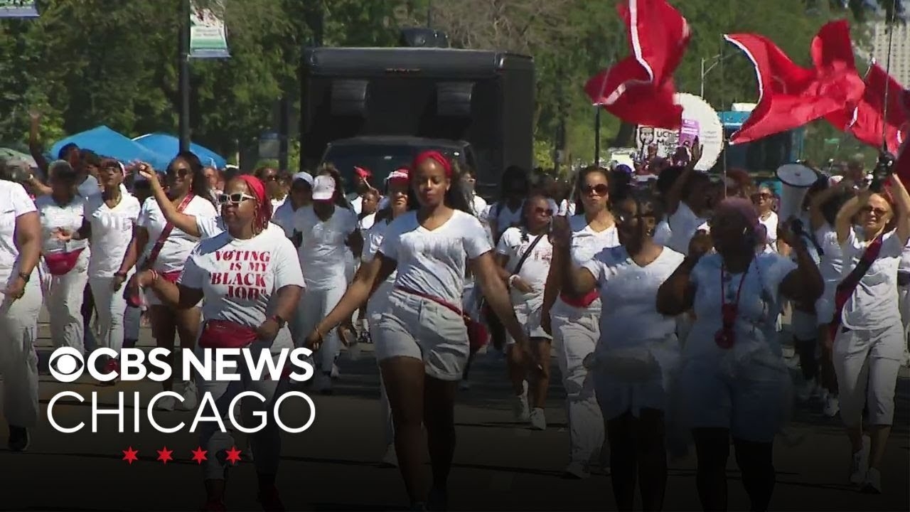 Attendees celebrate 95 years of the Bud Billiken Parade in Chicago