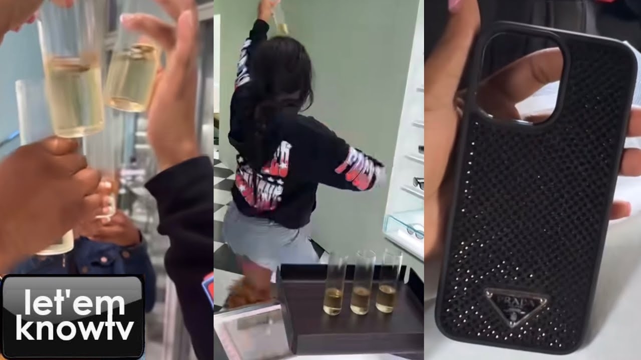 Sexyy Red & Her Friends Drink Hella Champagne At Prada Store, Only To Buy An iPhone Cover