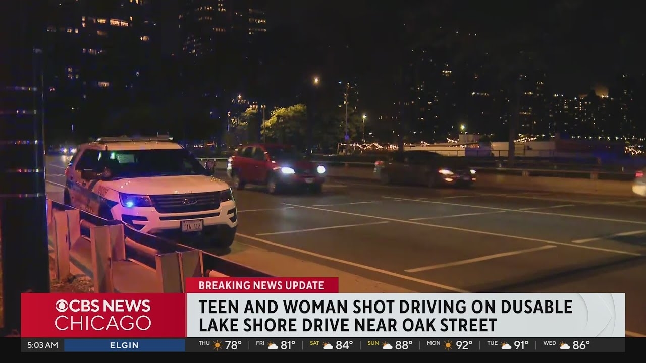 Man, woman shot while driving on Chicago's DuSable Lake Shore Drive near Oak Street Beach