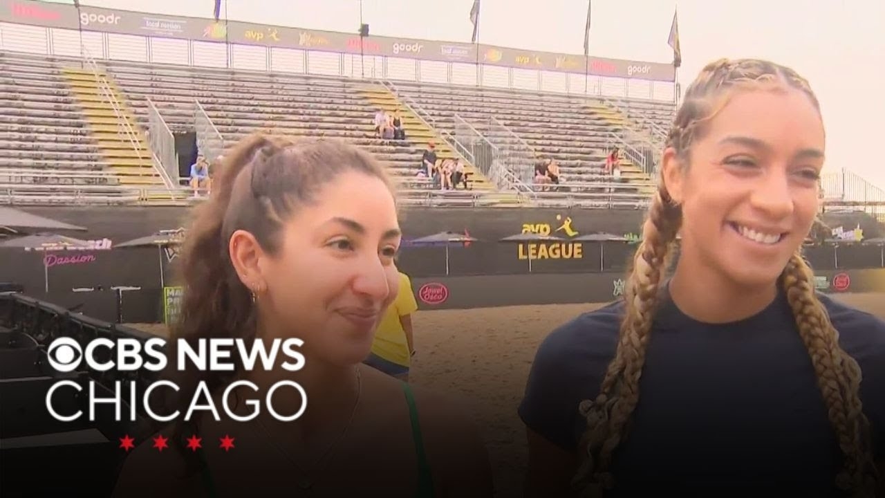 Top beach volleyball players hit the sand at Chicago's Oak Street Beach this weekend