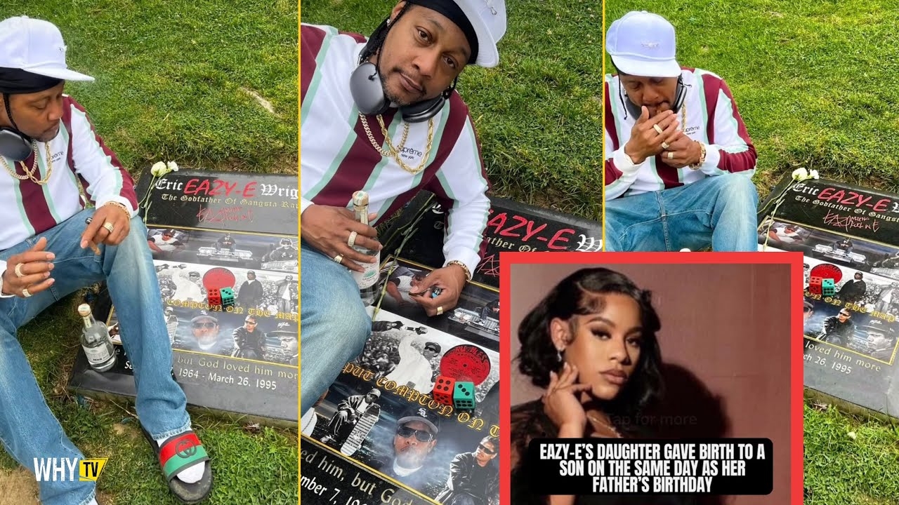Dj Quik Visits Eazy Es Grave At His Bday Eazy Es Daughter Gave Birth To A Son At Her Pops Bday