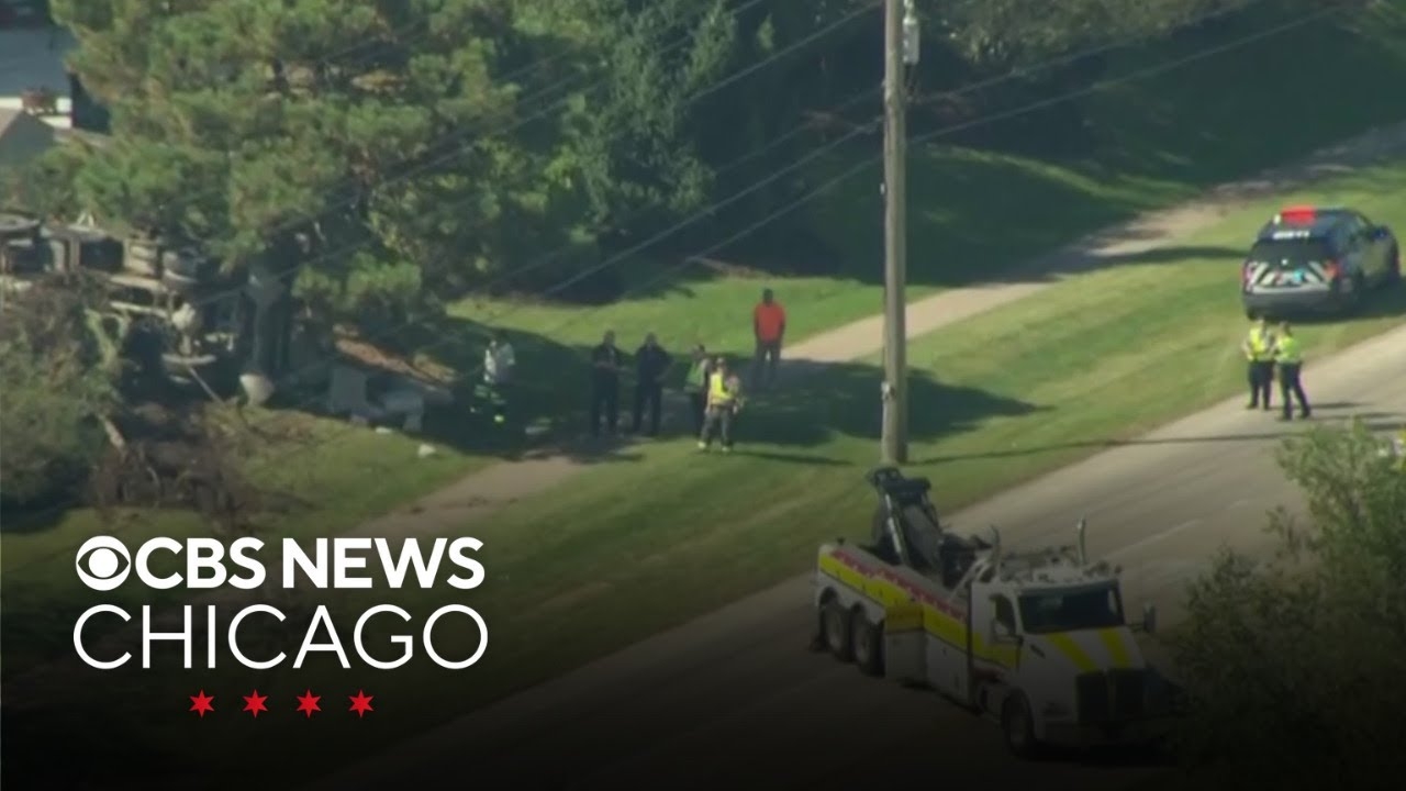 Dump truck crash leaves Bartlett Road in northwest Chicago suburbs closed for hours