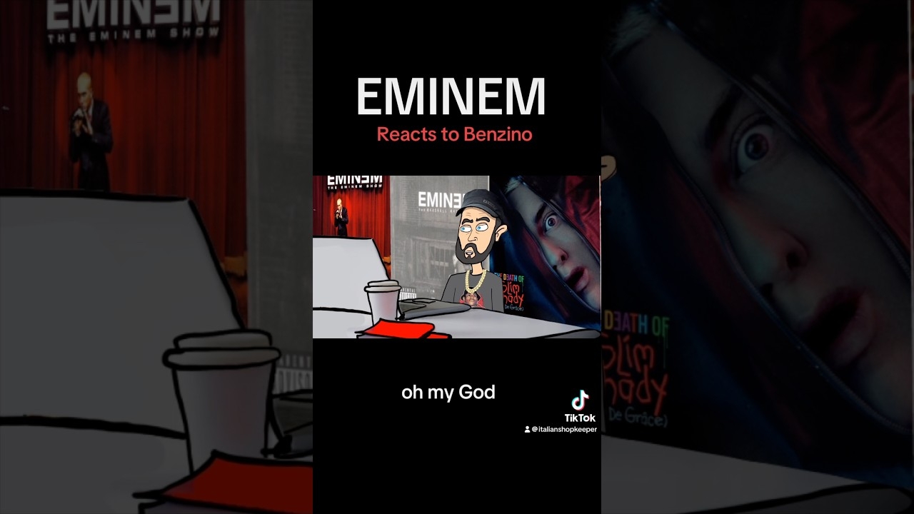 Eminem reacts Benzino #funnycartoon #eminem #slimshady #rap #hiphop #funny