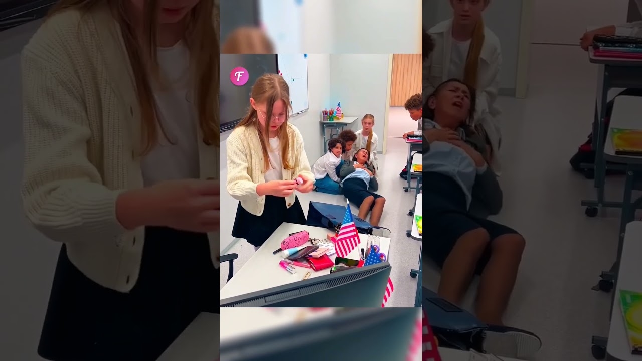 Children save their teacher