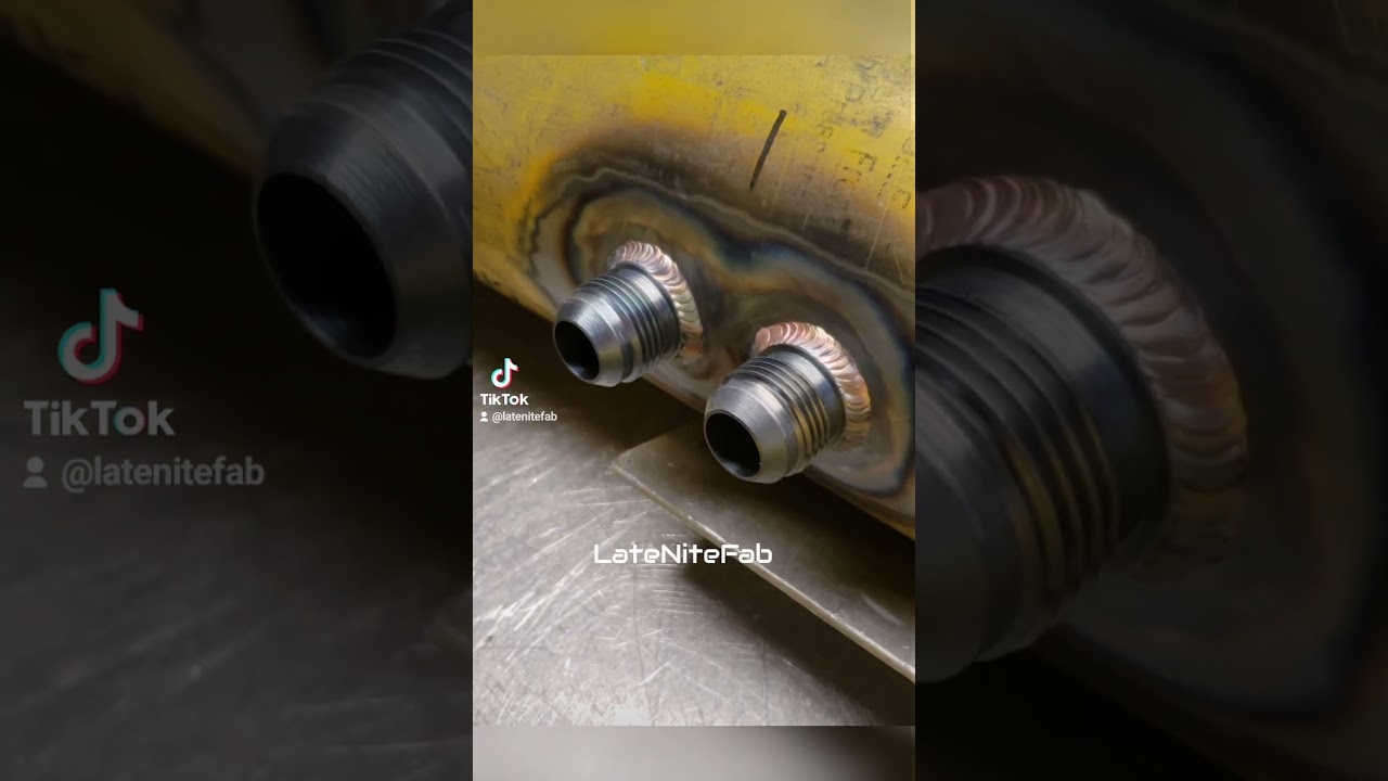I welded up these bungs for a Hydraulic setup #welding #guccimane #video #diy #hydraulicsystems #ok