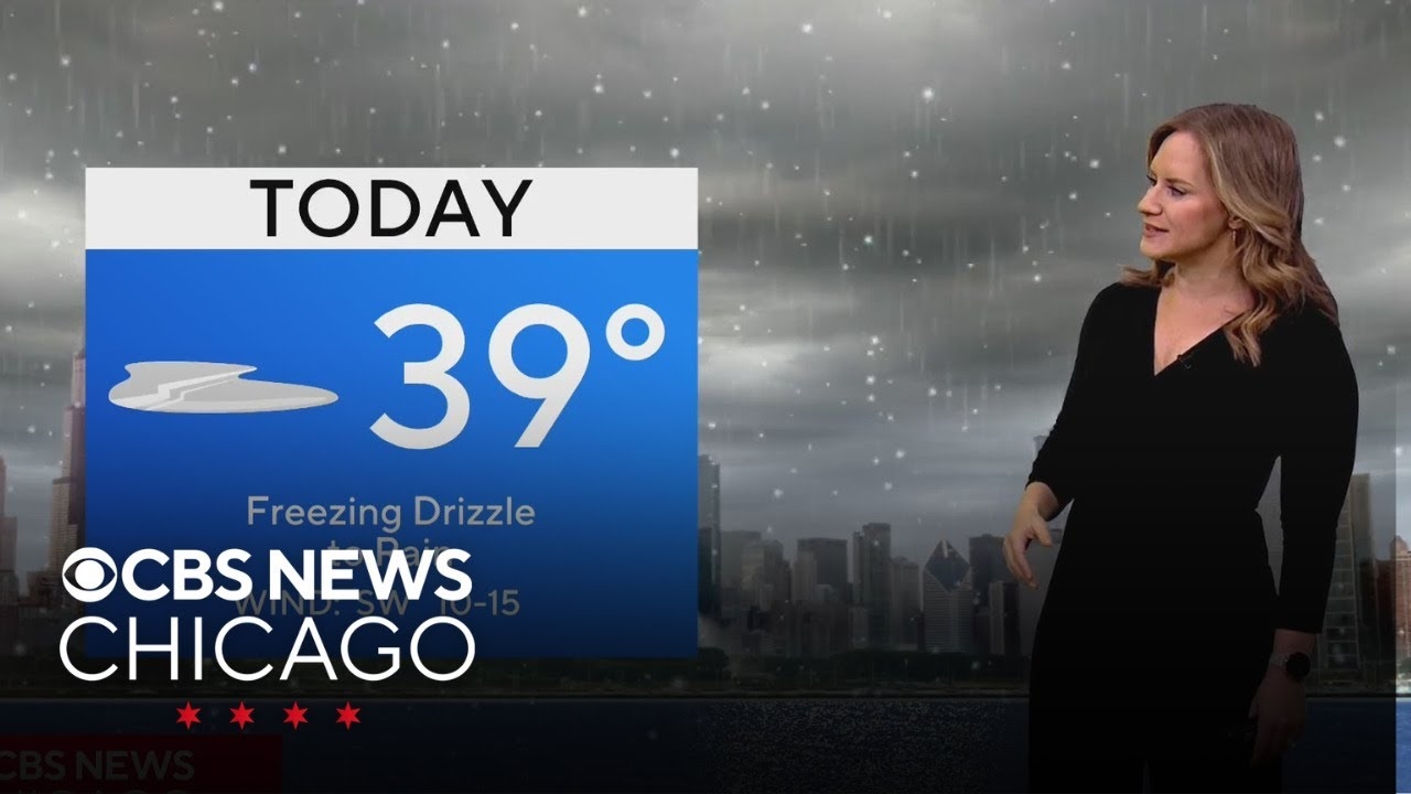 Freezing drizzle and rain on Monday in Chicago