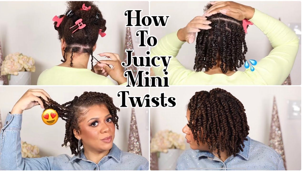 How To Do MINI TWISTS On Natural Hair As A Protective Style - For Hair Growth! No Added Hair