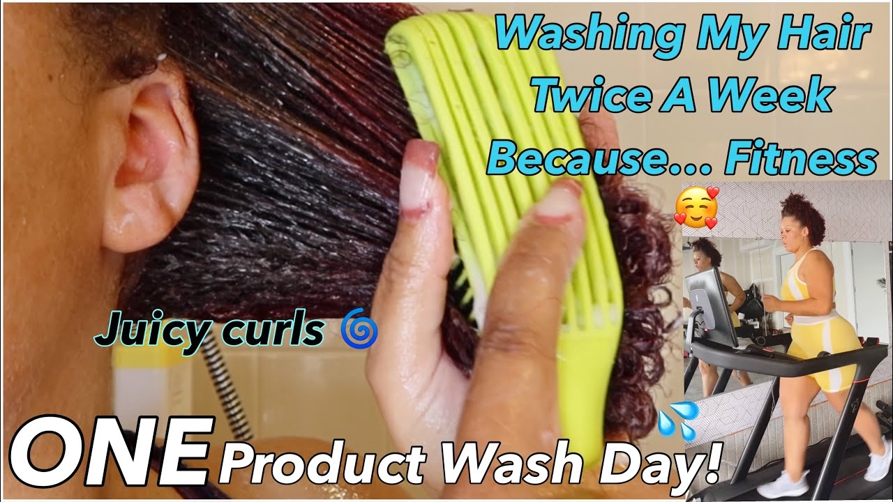 ONE PRODUCT WASH DAY  Washing My Hair TWICE A WEEK Because My Fitness Journey Quick Wash Day