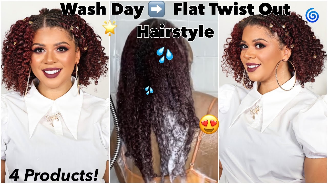 Quick Moisturizing Wash Day  Styling My Hair  Flat Twists & Twist Out + Hair Tips