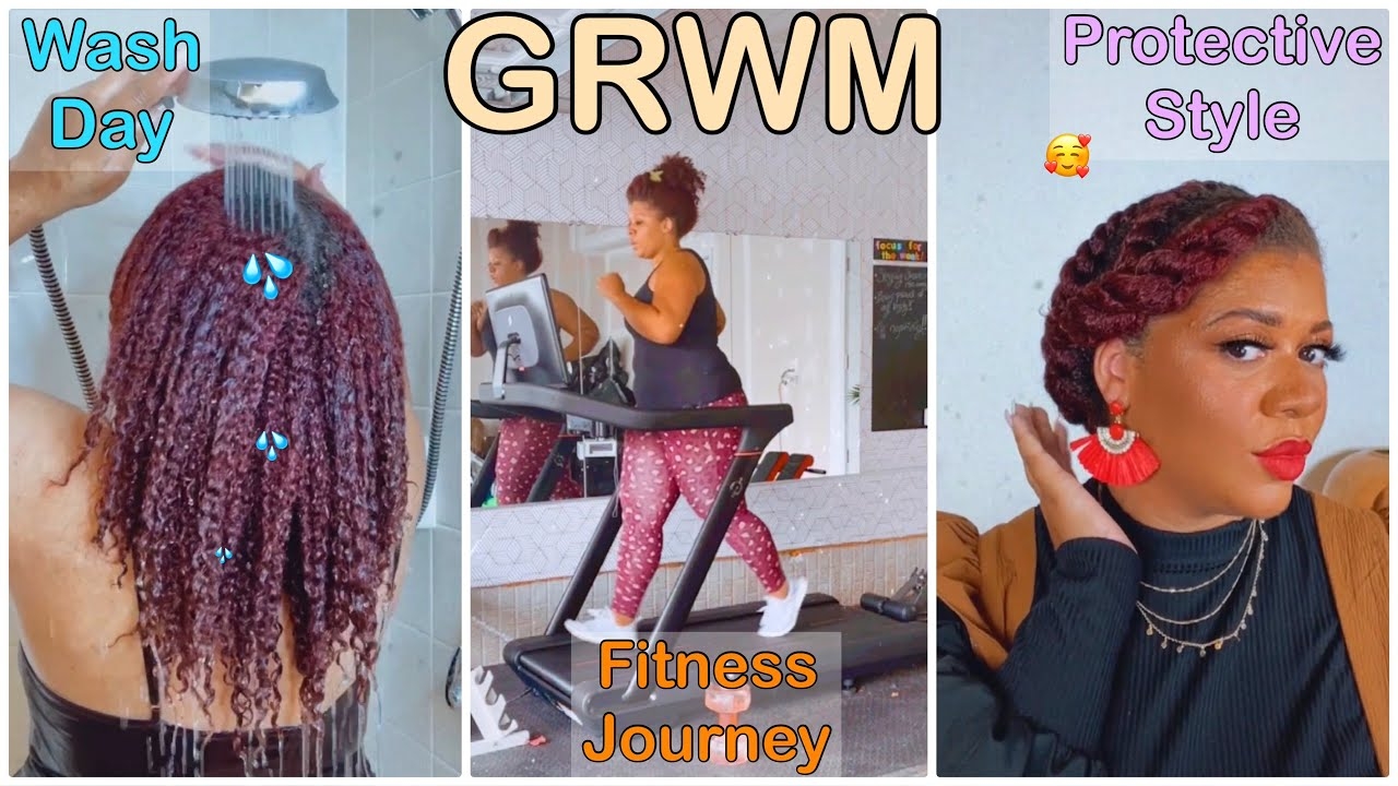 GRWM  Work Out Wash Day  Stying  Flat Twist Protective Style Son's Concert