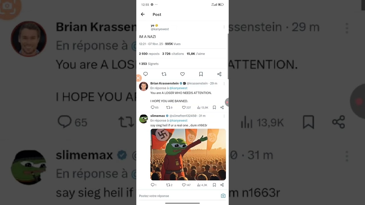 Kanye west says he loves Hitler and he's a Nazi