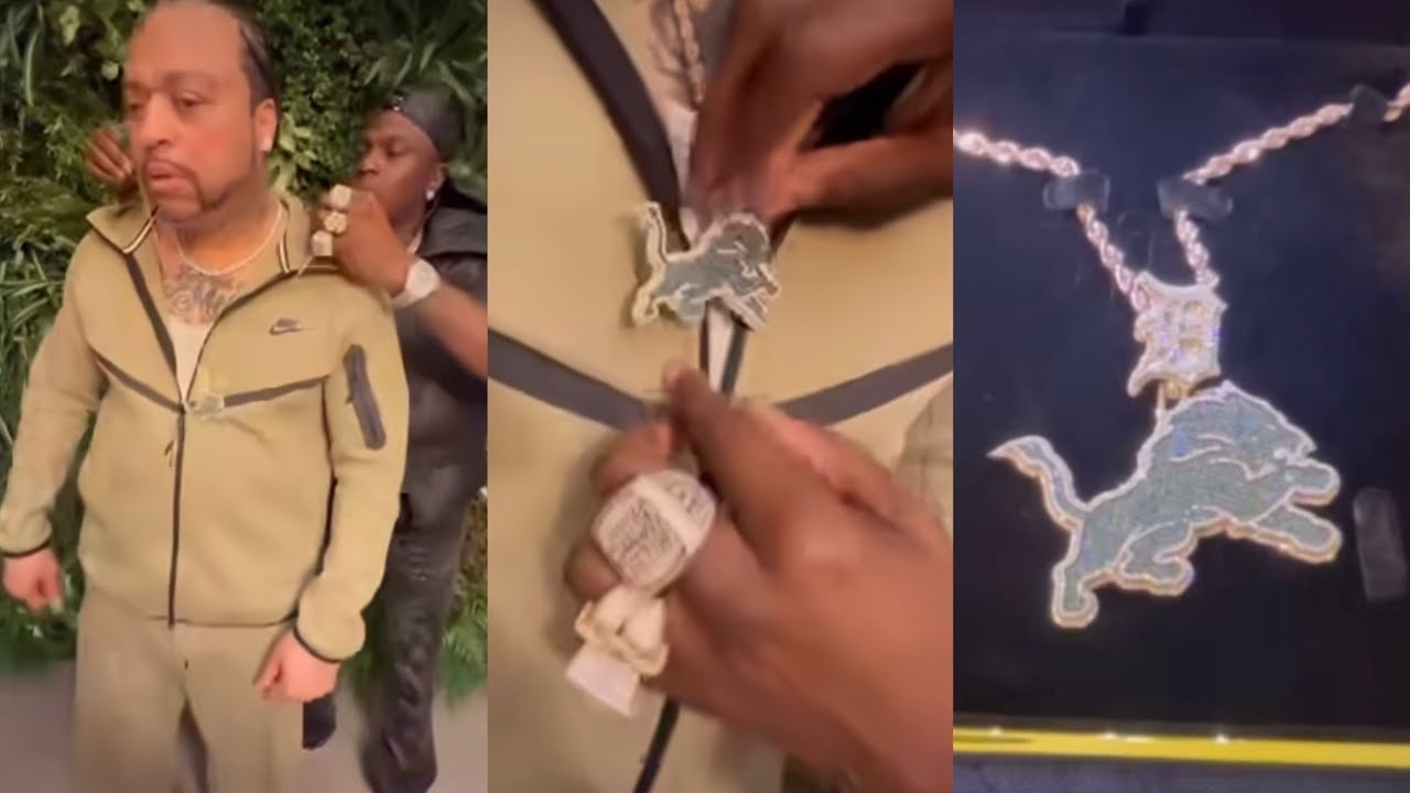 BMF Affiliate Rapper Calico Jones Just Got Big Meech A Detroit Lions Diamond Chain