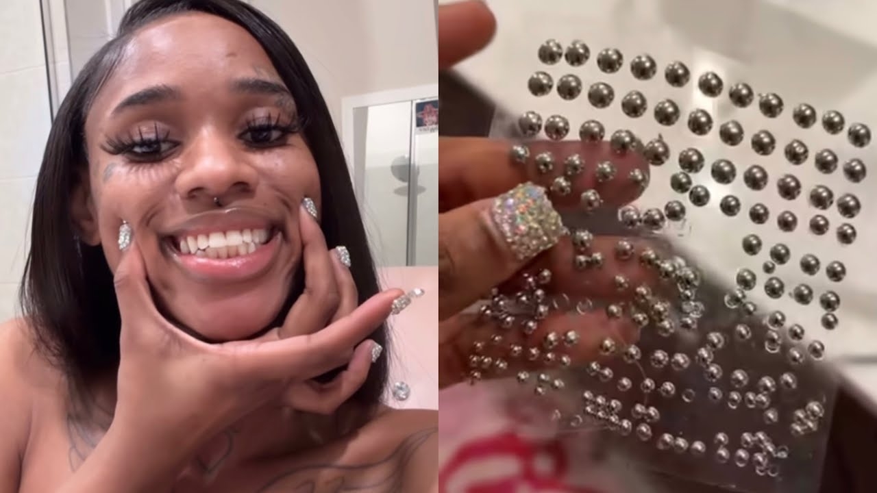 Sexyy Red Tries Fake Piercings On Her Face To See If Real Ones Will Look Good On Her