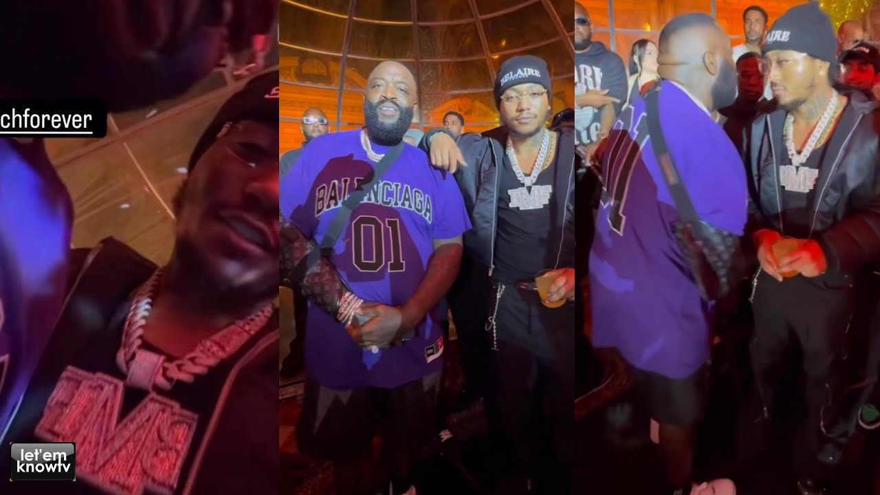 Lil Meech Up Close With Rick Ross & Floyd Mayweather At Floyd's Bday Party, Despite 50Cent's Threats