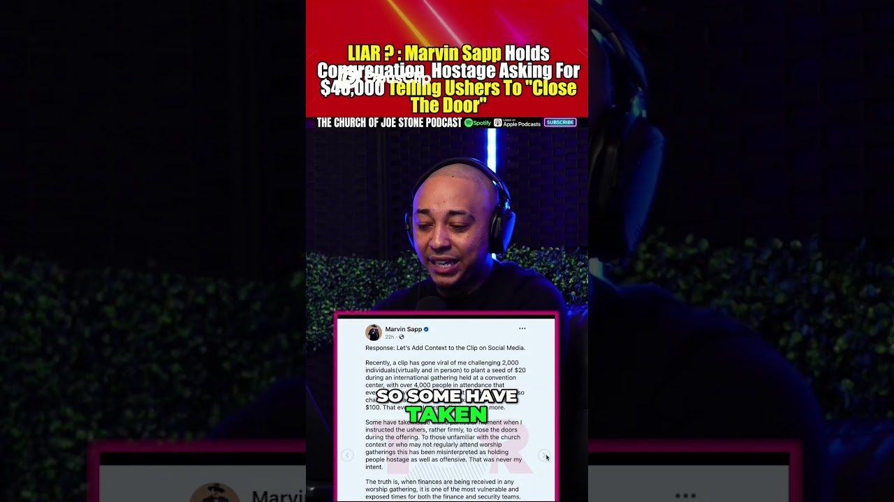 $40K to Leave the Church?! Marvin Sapp EXPOSED!
