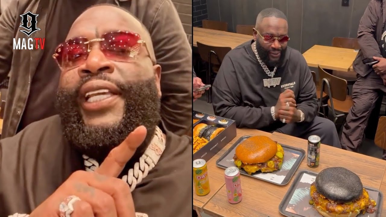 "We Still Hungry" Rock Ross Tries A 1 Kilogram Big Back Burger In Paris!