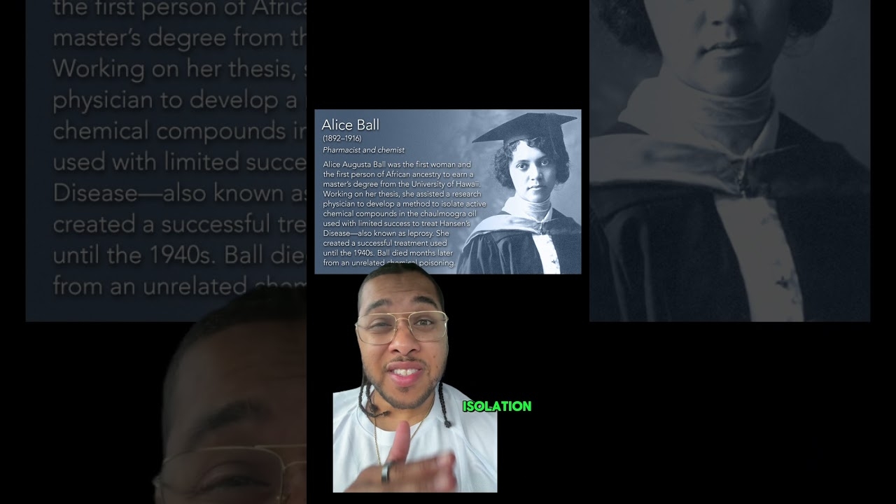 Black History Minute April 2025 Alice Augusta Ball #hawaii #blackhistory #history #medicine #leprosy