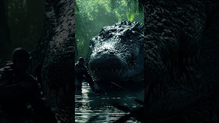massive alligator at pacific island #alligator #pacific #swamp #mythicalcreatures #ai