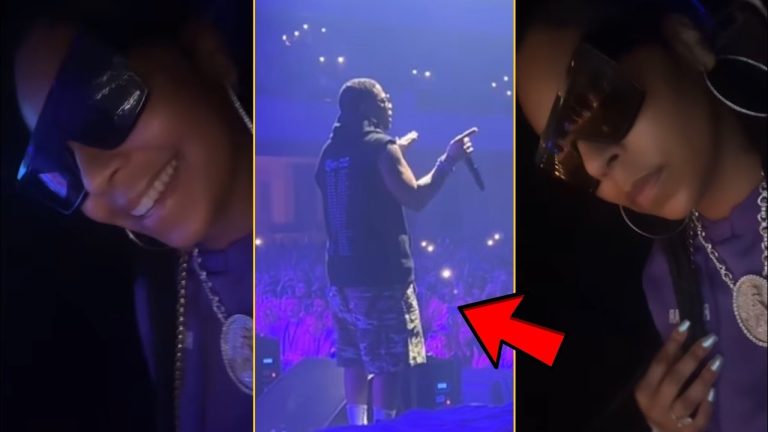 Ashanti Watching Nellys Performance In Frankfurt, Germany From Backstage In Front Of 50k Fans