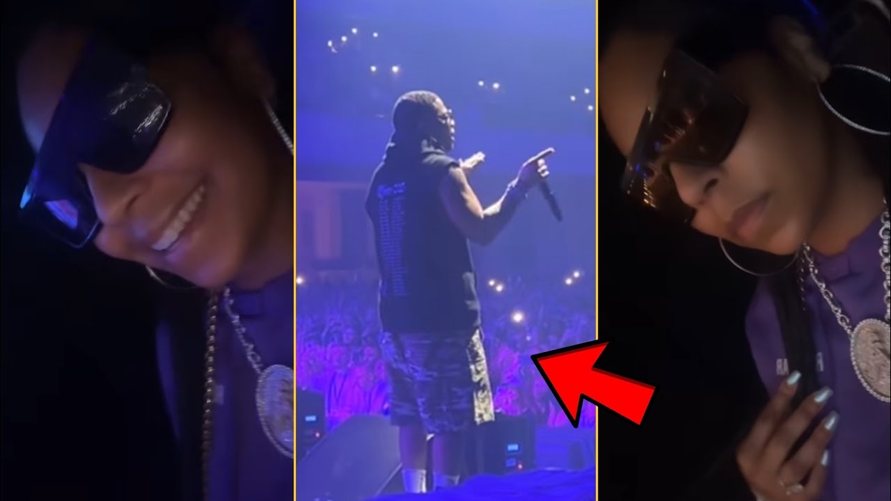 Ashanti Watching Nellys Performance In Frankfurt, Germany From Backstage In Front Of 50k Fans