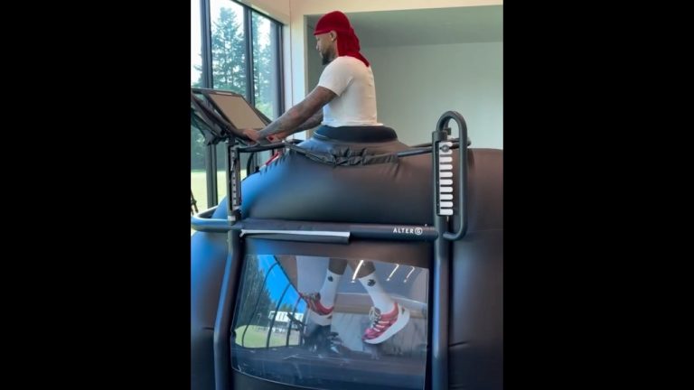 NBA Star Damian Lillard Rehabs His Achilles Tendon On A Weight Support Air Chamber Treadmill! 