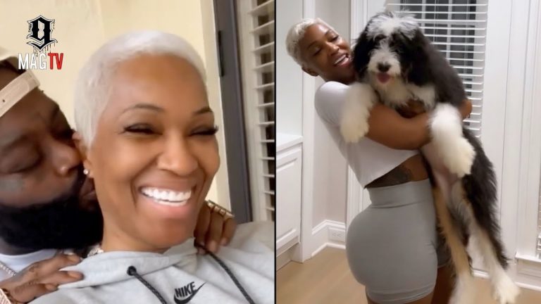 Rick Ross "BM" Briana Camille Shows Off Huge 4 Month Old Dog He Gifted Her! 