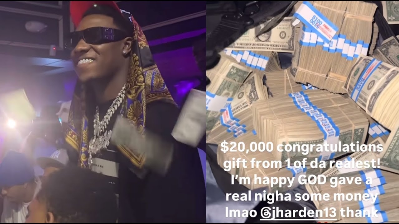 James Harden Blesses Rob49 With 20,000 In $1s To Turn Up With G Herbo At Booty Club In Houston