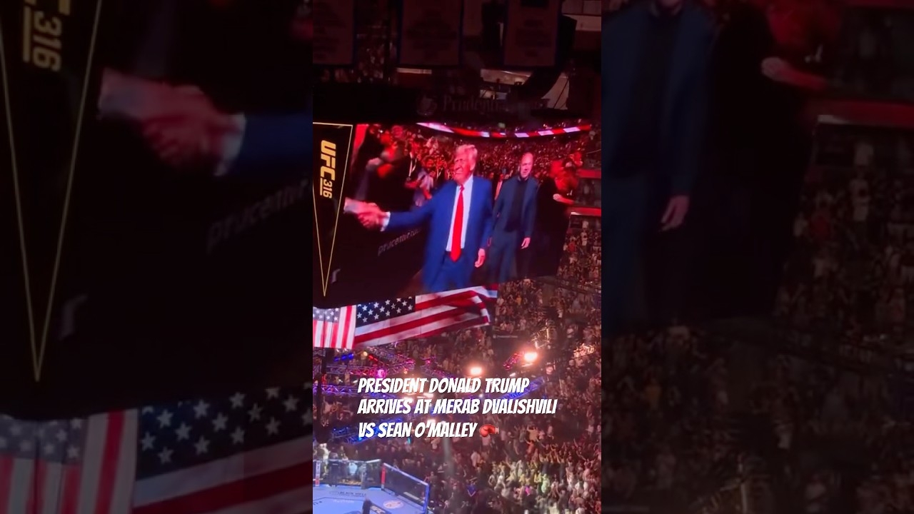 #DonaldTrump Arives At #MerabDvalishvili vs #SeanOMalley  #UFC #whytv