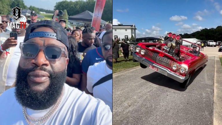 Rick Ross Greets Guest At The Start Of His 4th Annual Car Show! 
