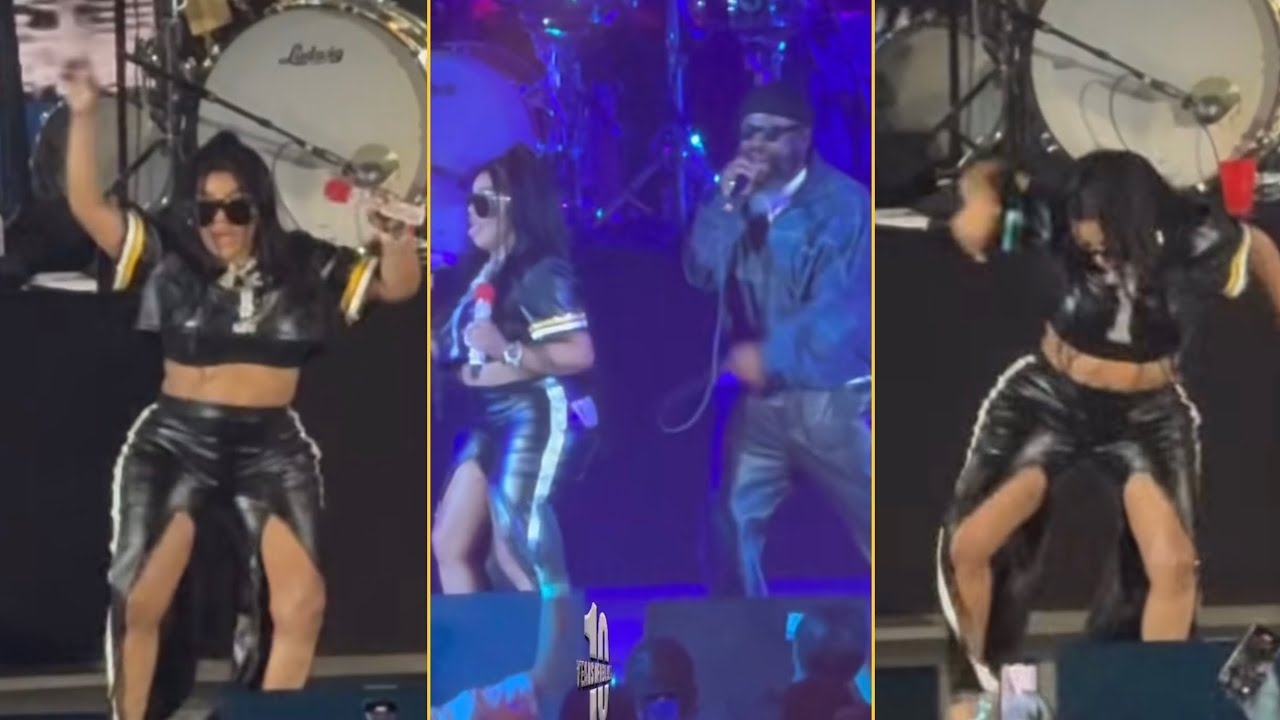 Lil Kim Showing Off Her Moves And Performs Get Money With Black Though At Pre Bet Awards Party