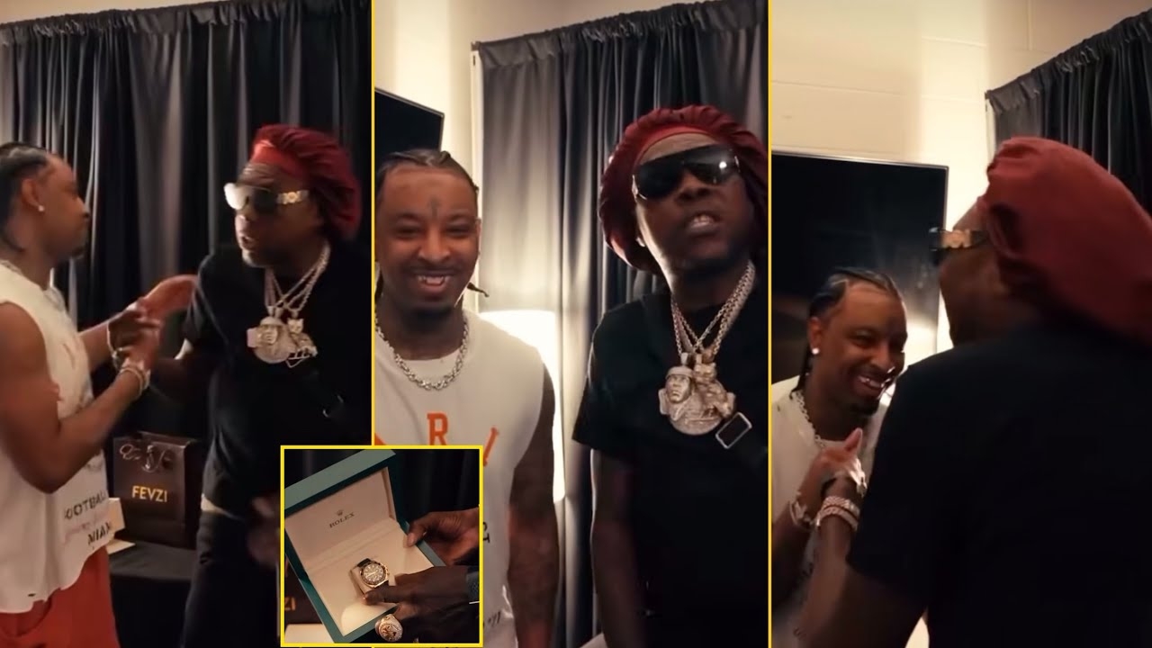 21 Savage Linked Up With Vybz Kartel For The First Time In Jamaica And Gives Million Dollar Watch