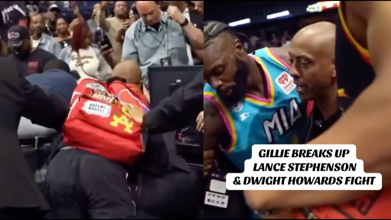 Gillie Da Kid Breaks Up Fight Between Stephen Jackson Dwight Howard & Lance Stephenson At BIG 3 Game