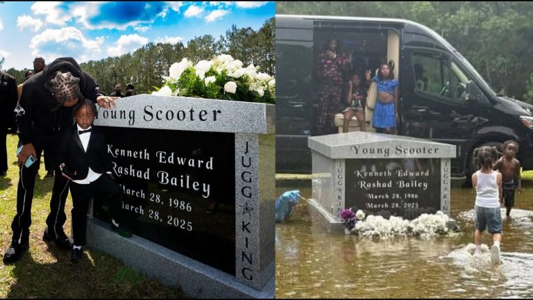 Young Scooters Kids Visit His Grave On Fathers Day Even Though It Got Flooded 