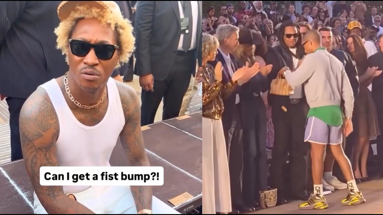 Pharrell Surprises Beyonce With A Custom LV Purse While Sitting Next To Future & Jay Z