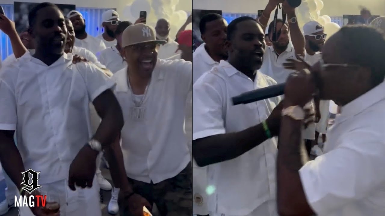 Michael Vick Shocked To See Allen Iverson & Jadakiss At His Surprise 45th All White B-Day Party!