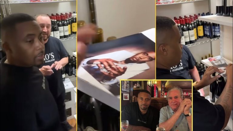 Nas Linked Up With His New Business Partners In NY Restaurant And Signs His Autographs To His Fans