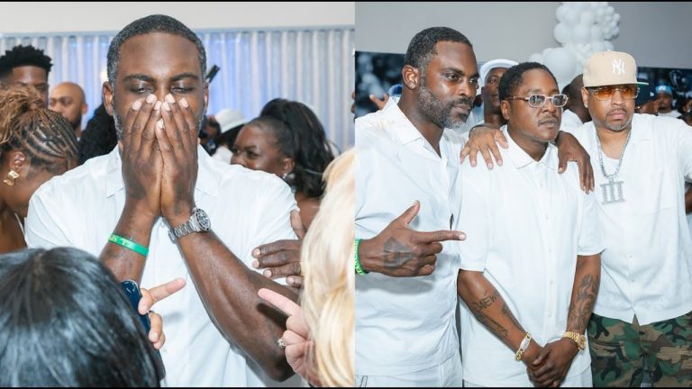 Michael Vick Gets Emotional Allen Iverson & Jadakiss Surprised Him At His 45th All White B-Day Party