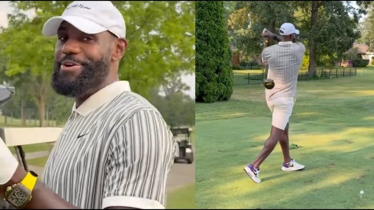 "Thats A MuthaF*ckin Shot" Lebron Blast Golf Balls Into Another Orbit On His 2nd Day Ever Playing 