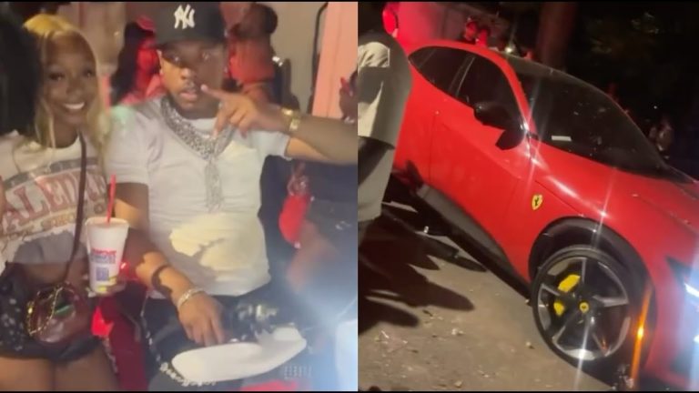 Lil Baby Bring His Ferrari Truck Back To His Old Hood In Oakland City