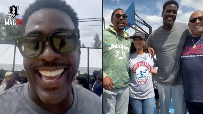 Chris Webber & Jalen Rose Reunite In The Trenches Of Detroit To Coach Community Basketball Game! 